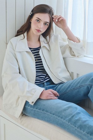 Modern zip-up blouson_2 Colors