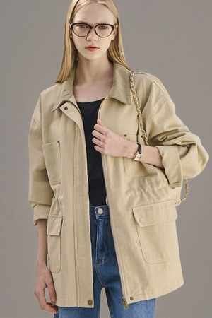 [3차] Cotton washed work jacket - Light beige