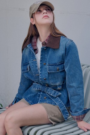 Belted denim jacket_2 Colors