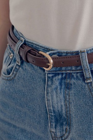 Basic slim leather belt_2 Colors