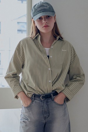 Pinstripe long back shirt_2 Colors