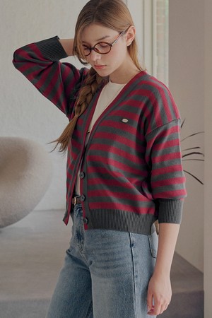 Stripe raglan cardigan_2 Colors
