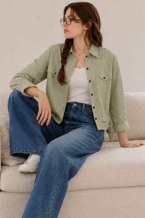 Cielo crop stripe shirt_4 Colors