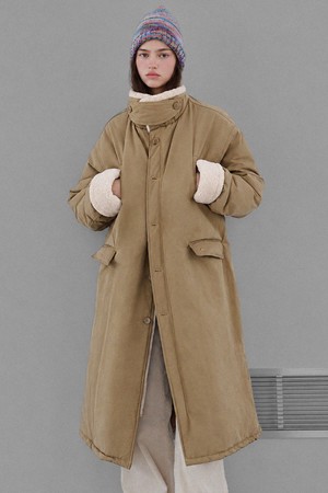 Fur collar long padding_2 Colors