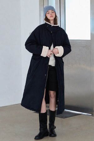 Fur collar long padding_2 Colors