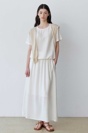 PUFF BLOUSE+EASY SKIRT SET (CR)