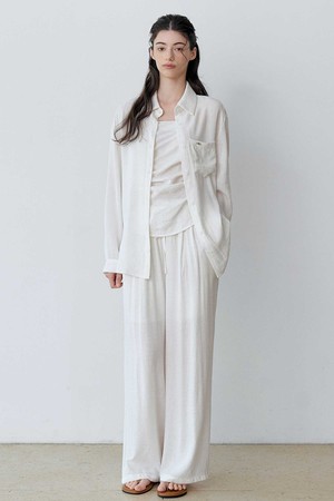 SHIRT LAYERED TOP WIDE PANTS 3PCS SET