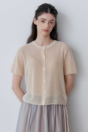 AIR HIGH GAUGE SHORT SLEEVE CARDIGAN (LBE)