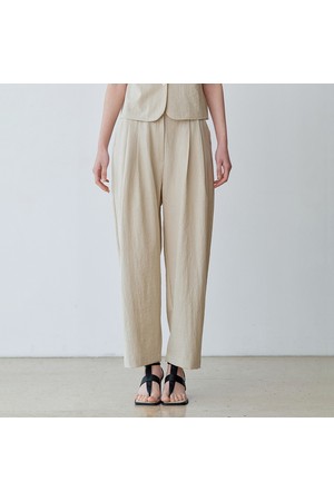 NATURAL TUCK WIDE PANTS (BE)