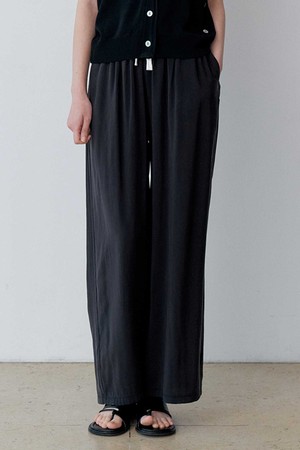DRAPE BANDING WIDE PANTS (BK)
