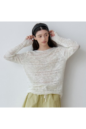 SHEER SLUB BOATNECK KNIT (LBE)