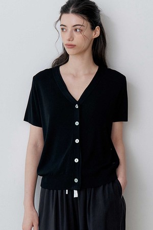 COOL TIE SET KNIT CARDIGAN (BK)