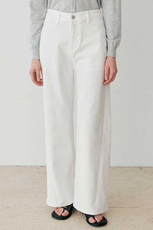 COTTON WIDE PANTS (WH)