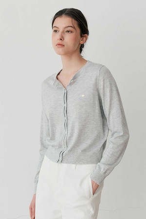 SOFT FINE KNIT CARDIGAN (LGY)