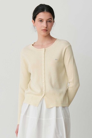 TEXTURED BUTTON KNIT CARDIGAN (LYE)