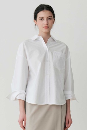 BACK STRAP OVERSIZED SHIRT (WH)