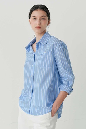 HI-LOW STRIPED SHIRT (BL)