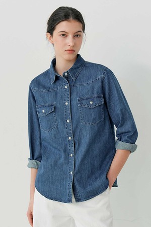 TWO-POCKET DENIM SHIRT (DBL)