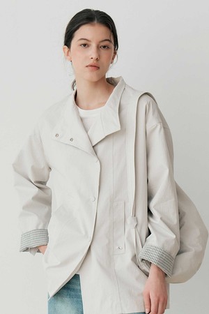 HIGH-NECK MINIMAL COAT (LBE)