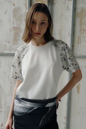 SILK RAGLAN SLEEVE TOP [FLOWER]