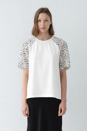 SILK RAGLAN SLEEVE TOP [WHITE]