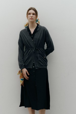 SILK KNIT ROBE [CHARCOAL]