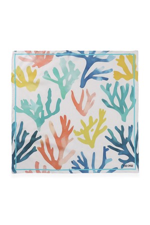SILK TROPICAL CORAL SCARF