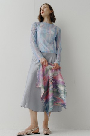 SILK PINK FLOWING PASTEL SCARF