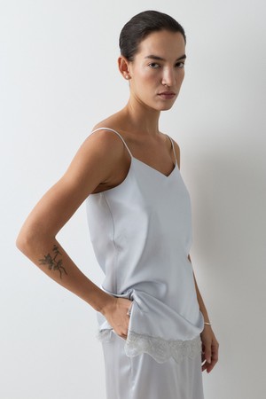 SILK LACE CAMISOLE [GRAY]