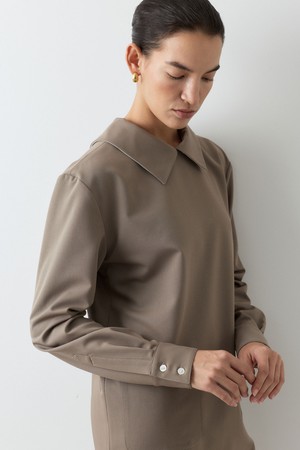 SILK REVERSIBLE LAYERED DRESS [BEIGE]