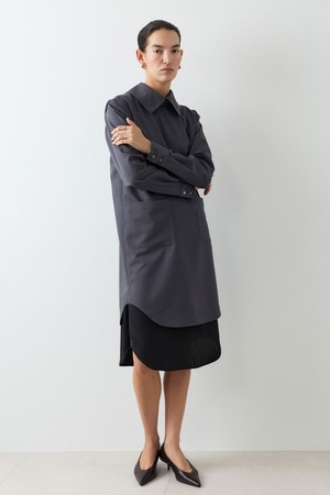 SILK REVERSIBLE LAYERED DRESS [GRAY]