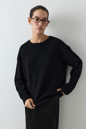 CASHMERE MERINO-WOOL PULLOVER[BLACK]