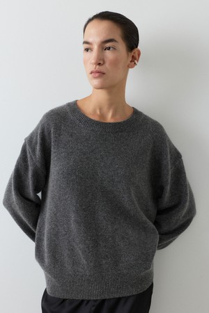 CASHMERE MERINO-WOOL PULLOVER [GRAY]