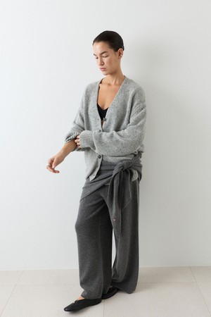 CASHMERE WOOL KNIT PANTS [GRAY]