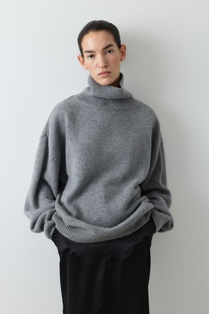 ALPACA TURTLE-NECK PULLOVER [GRAY]