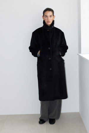 [Pre-order] ALPACA OVERFIT LONG COAT [BLACK]