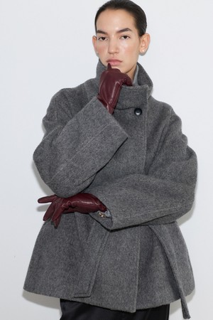 [Pre-order] ALPACA HALF COAT [GRAY]