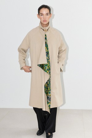 DRAPED TRENCH COAT [BEIGE]