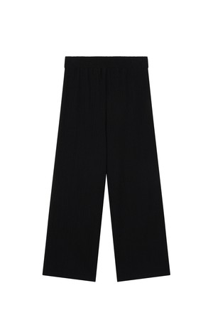 BOOT-CUT CREPE PANTS [BLACK]