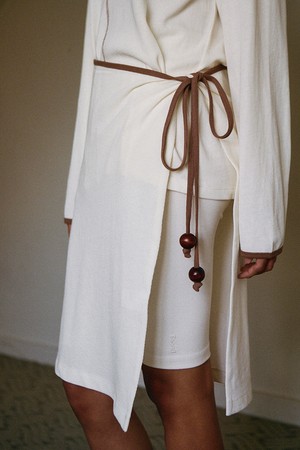 Binding Wrap String Skirt - brown