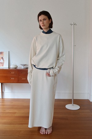 pigment pocket long skirt - cream