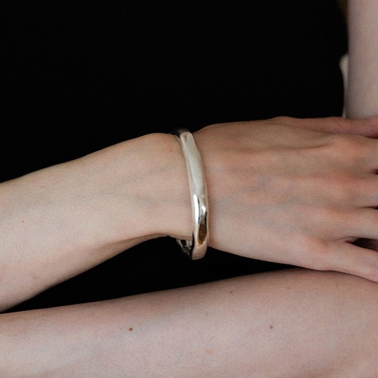 bumpy bangle - silver