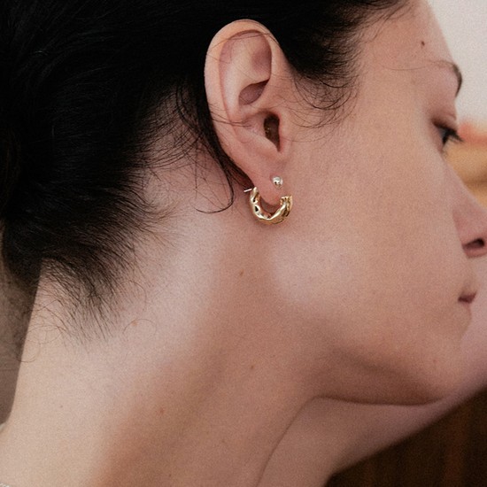 bumpy curve earring - combi