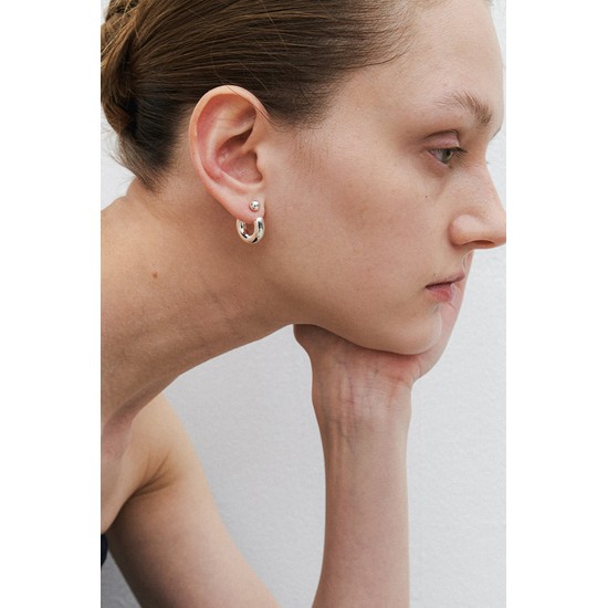 curve earring - silver