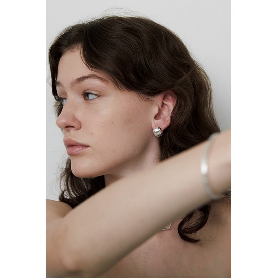 bumpy onetouch earring - silver