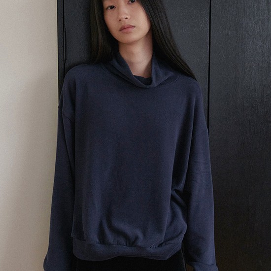 Turtleneck logo sweatshirt - Navy