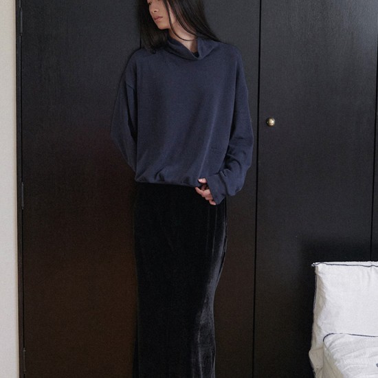 Velvet maxi skirt - Black
