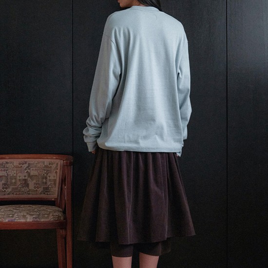 Shirring Flare Wrap Skirt - Brown