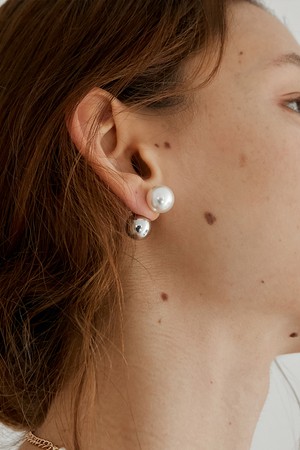 one ball earring - silver