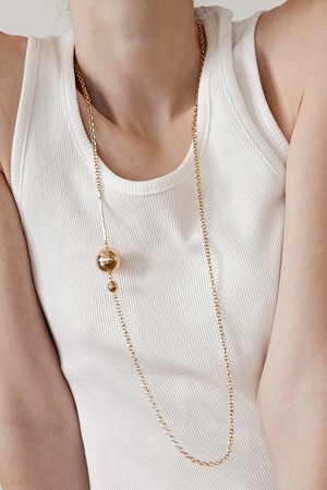 Rhythm long chain necklace - gold